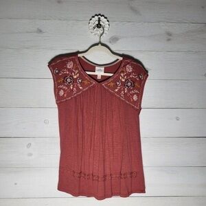 Knox Rose Terracotta Embroidered Blouse